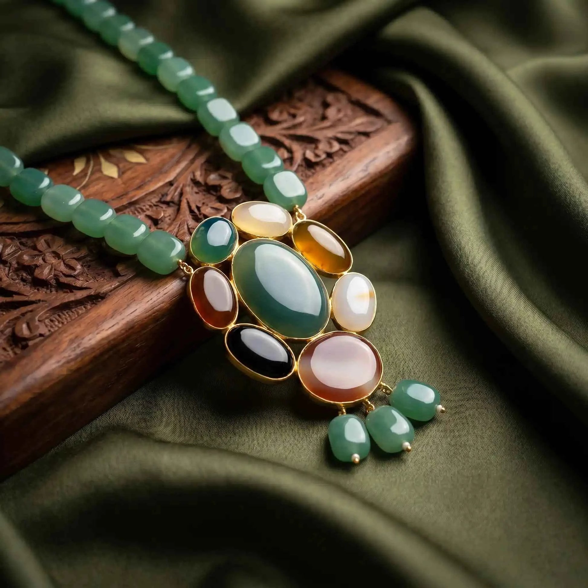 Zareen Green Statement Necklace