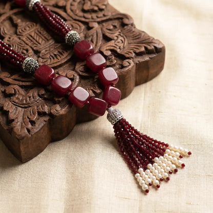 Ruby Onyx Tassel Necklace