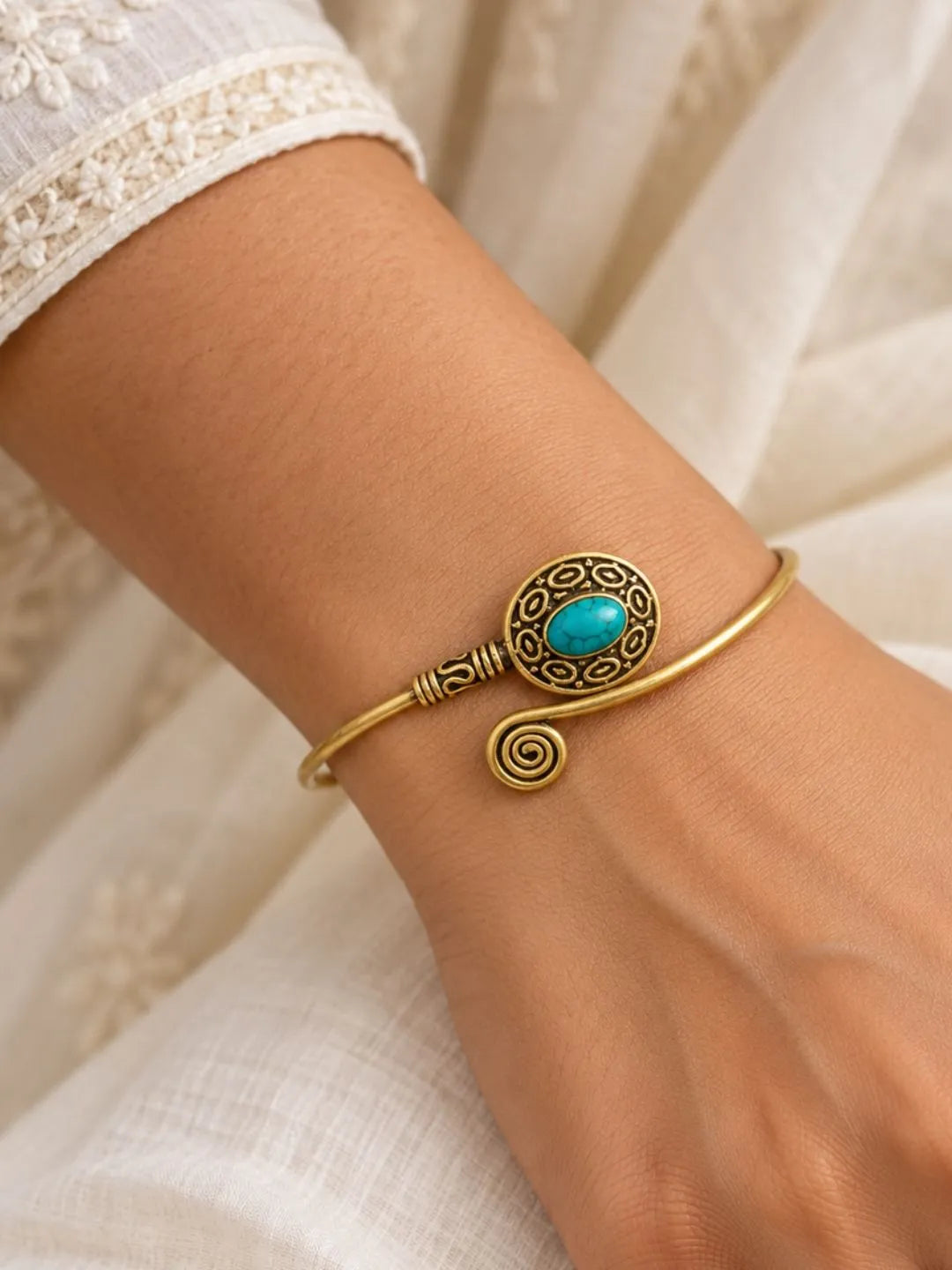 Turquoise Spiral Cuff