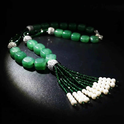 Naksh Green Onyx Tassel Necklace