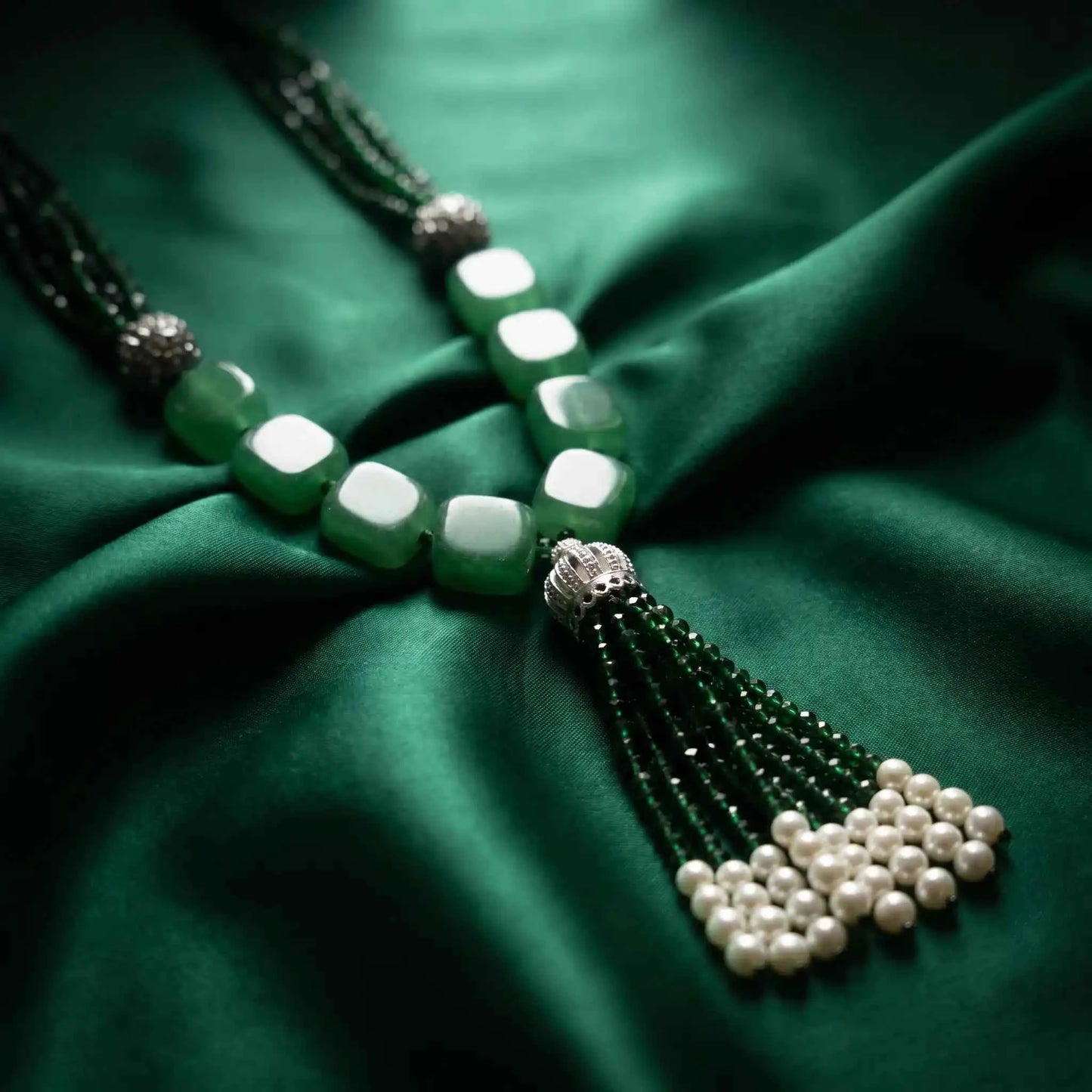 Naksh Green Onyx Tassel Necklace