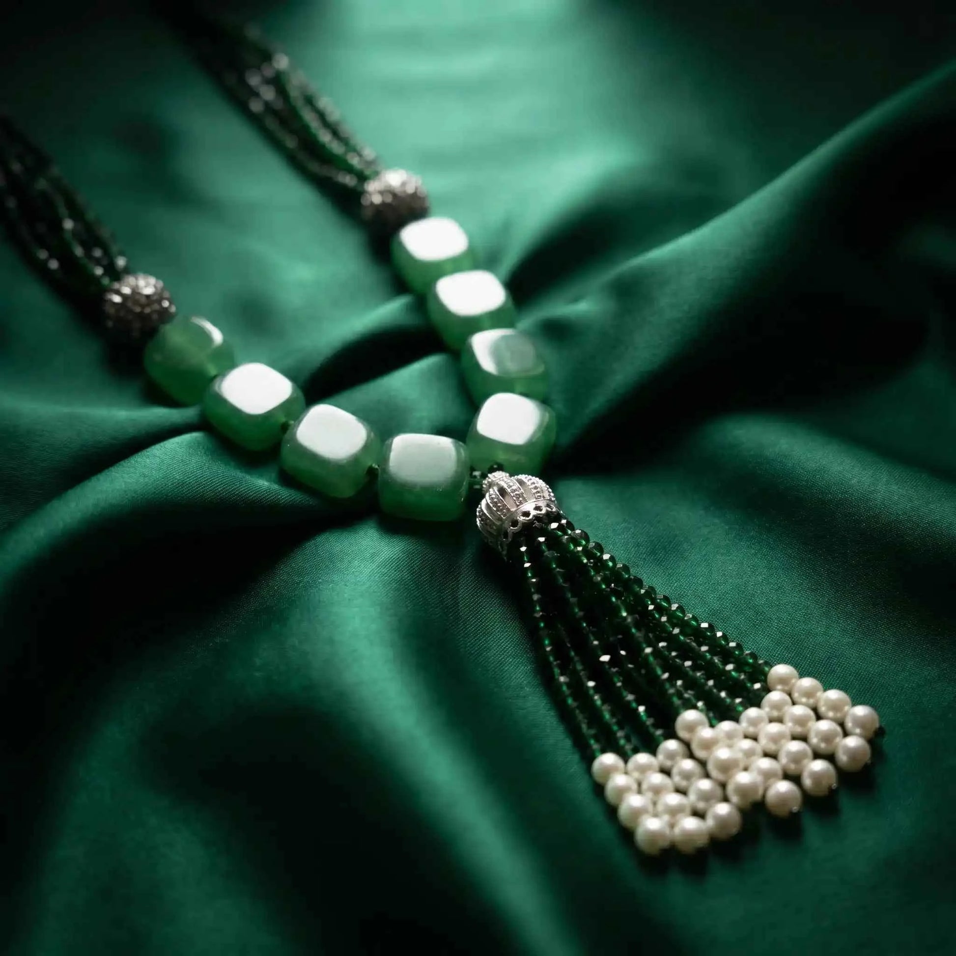Naksh Green Onyx Tassel Necklace