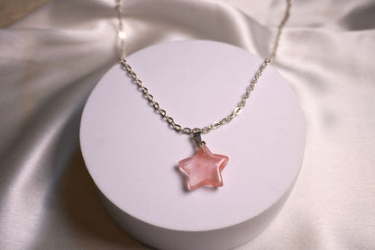 Cherry Quartz Star Necklace