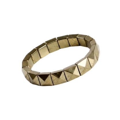 Pyrite Pyramid Bracelet – Natural Wealth & Success Stone Bracelet