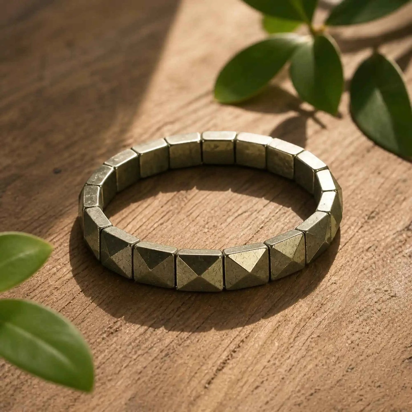 Pyrite Pyramid Bracelet – Natural Wealth & Success Stone Bracelet
