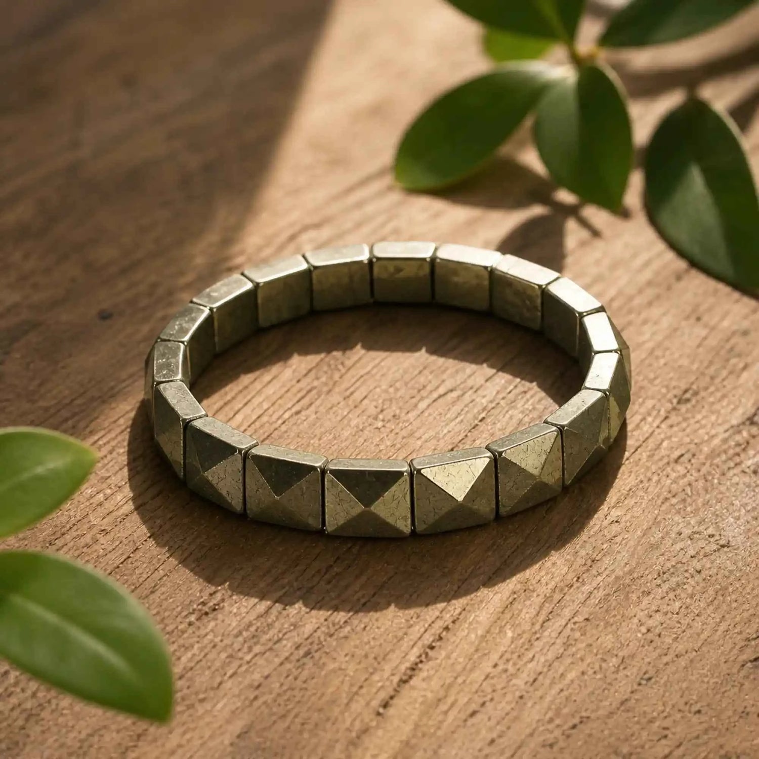 Pyrite Pyramid Bracelet – Natural Wealth & Success Stone Bracelet