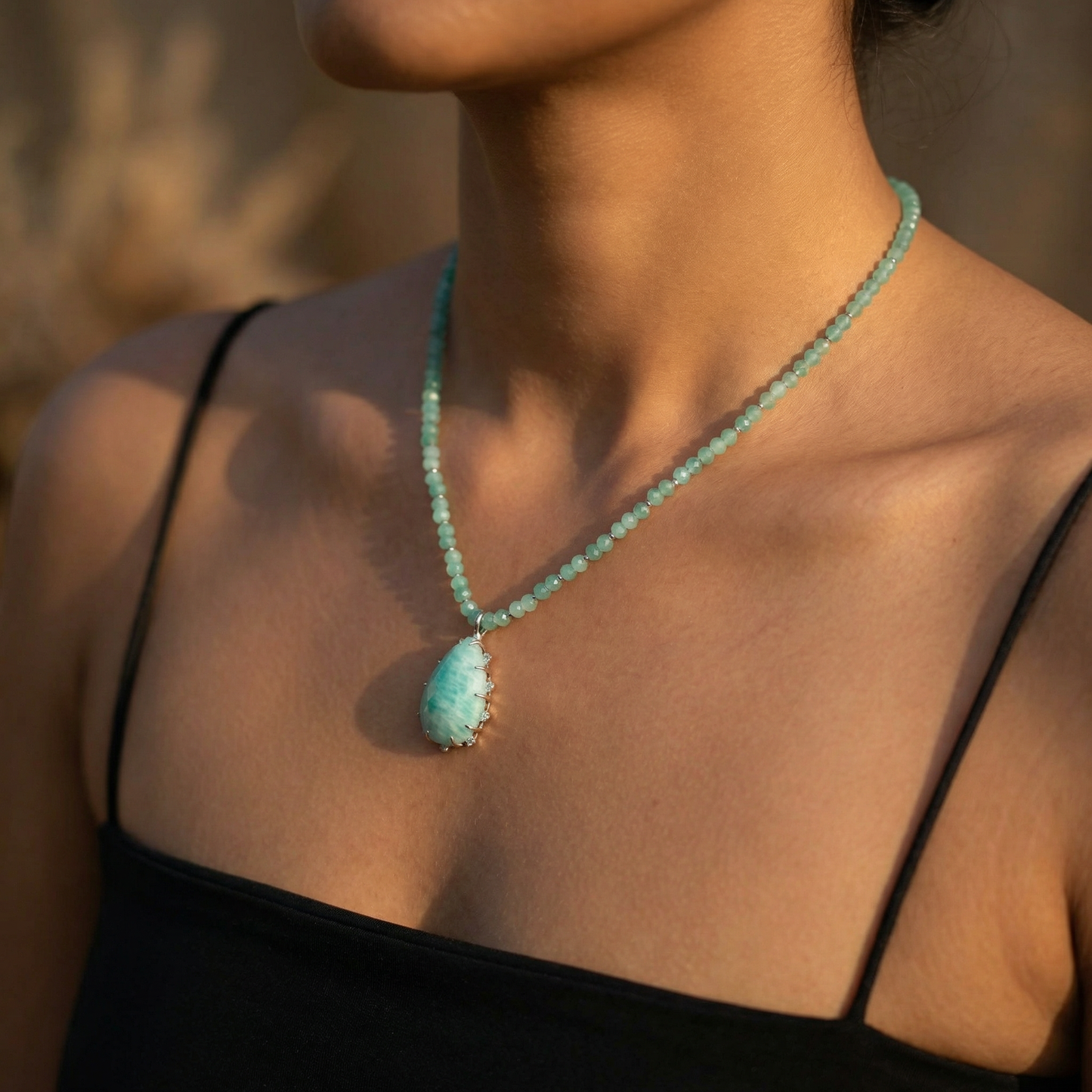 Amazonite Pendant Necklace