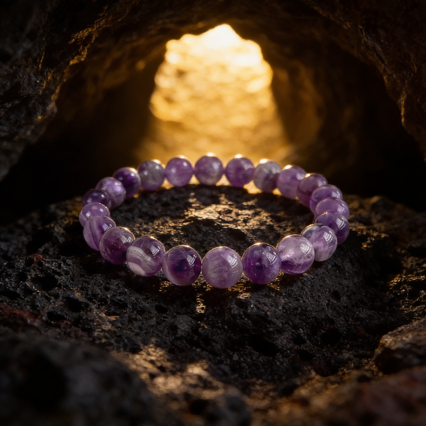 Natural Amethyst Bracelet- For Calm Sleep & Stress Relief