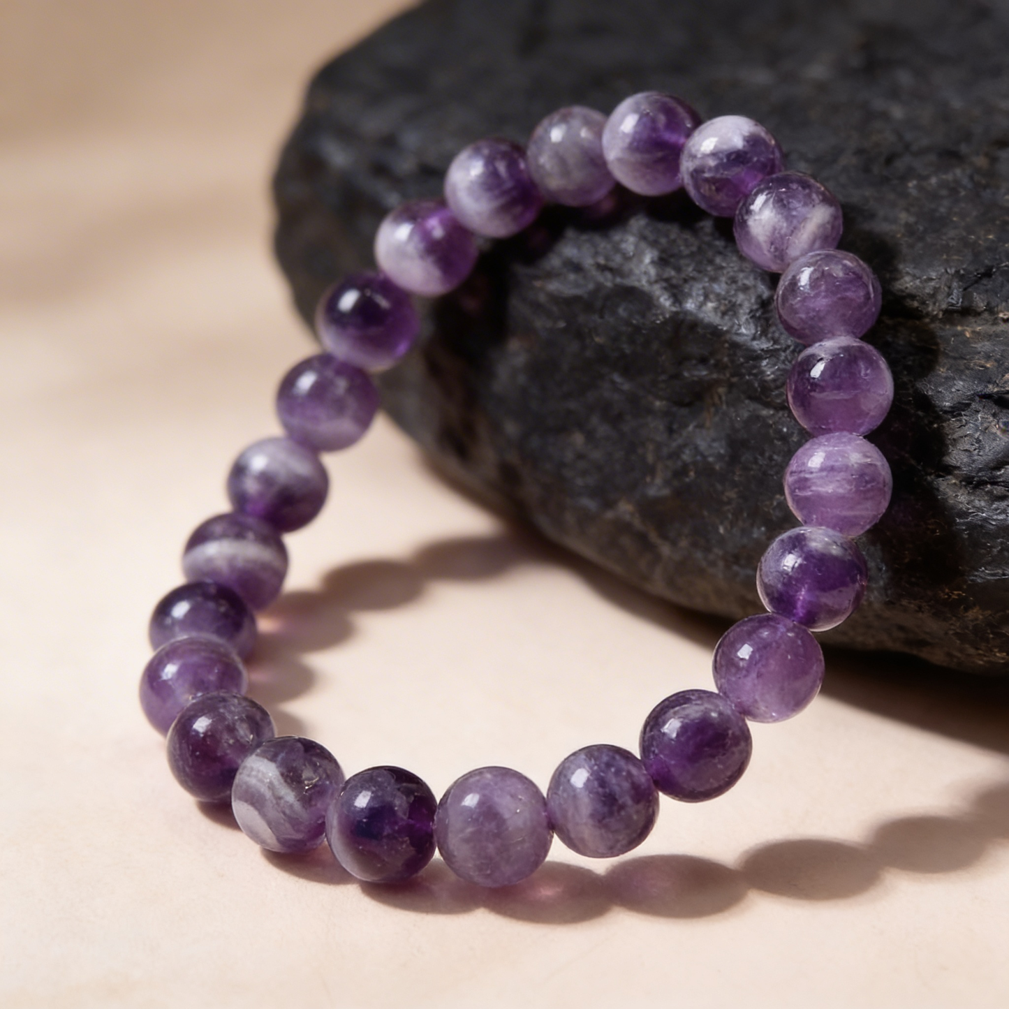 Natural Amethyst Bracelet- For Calm Sleep & Stress Relief
