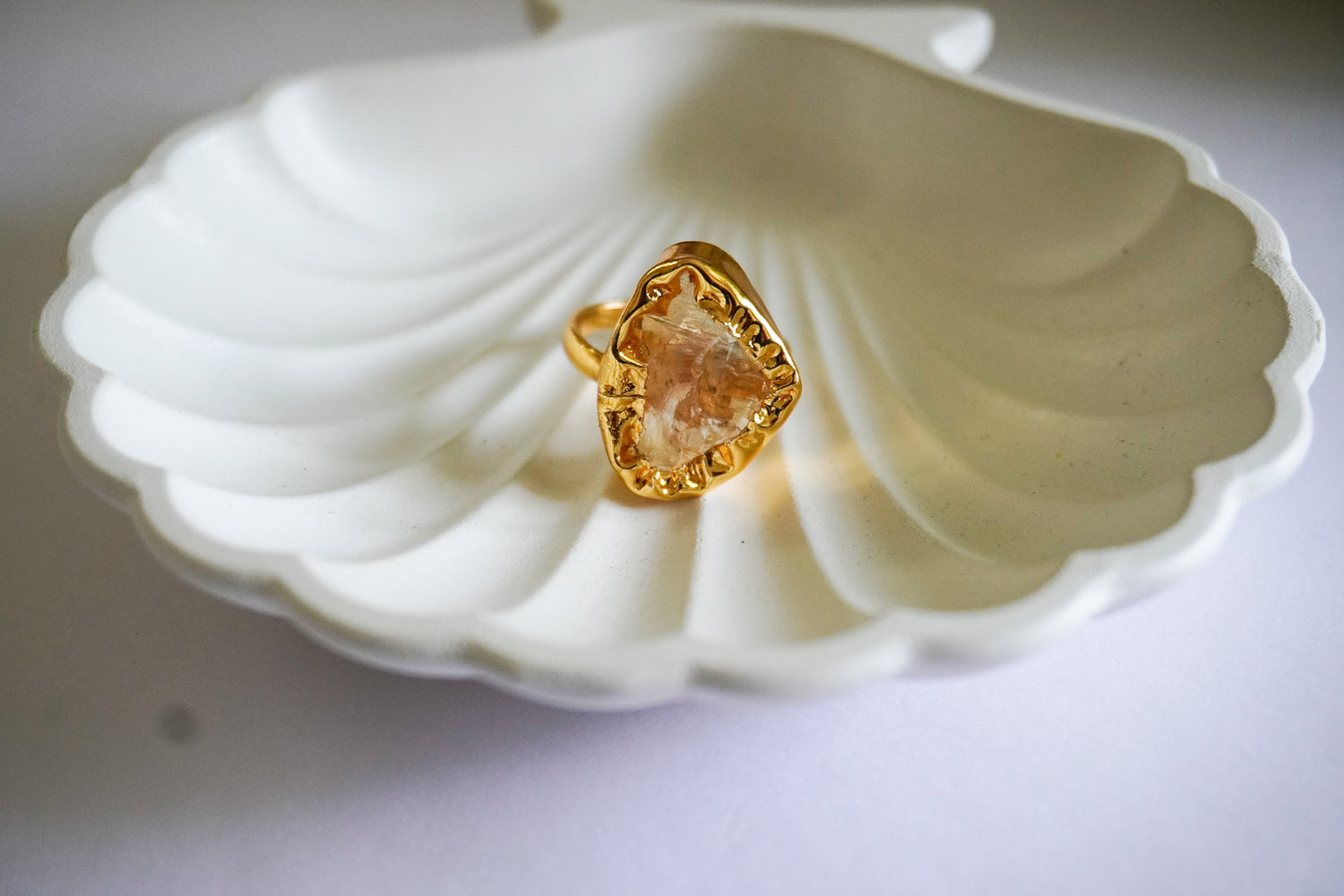 Raw Citrine Statement Ring - ZyoraStore