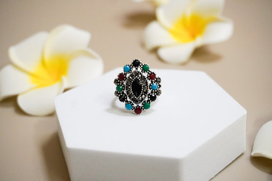 Navratana Ring-Oxidised Jewellery-Zyora