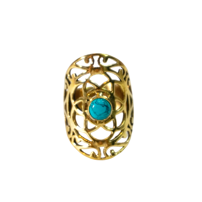 Turquoise Carved Ring