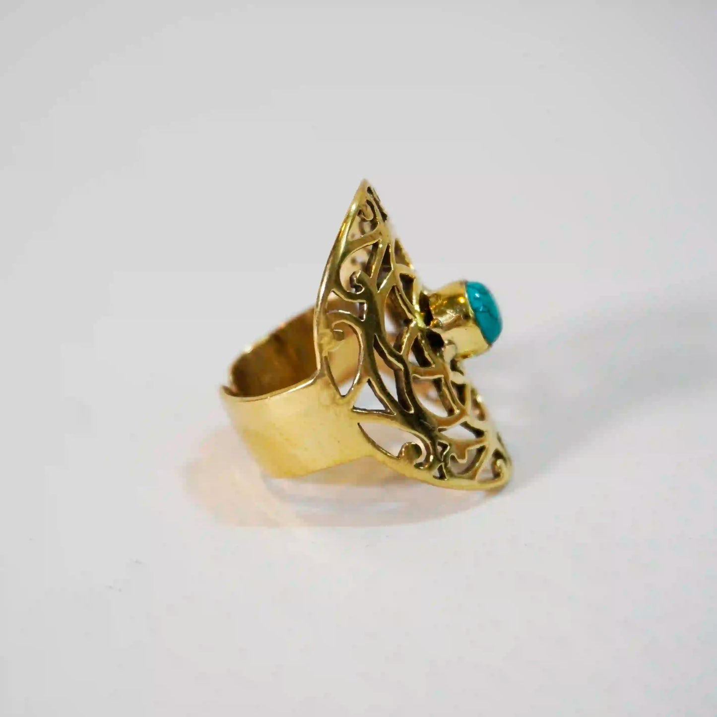 Turquoise Carved Ring