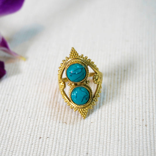 Turquoise Padma Ring