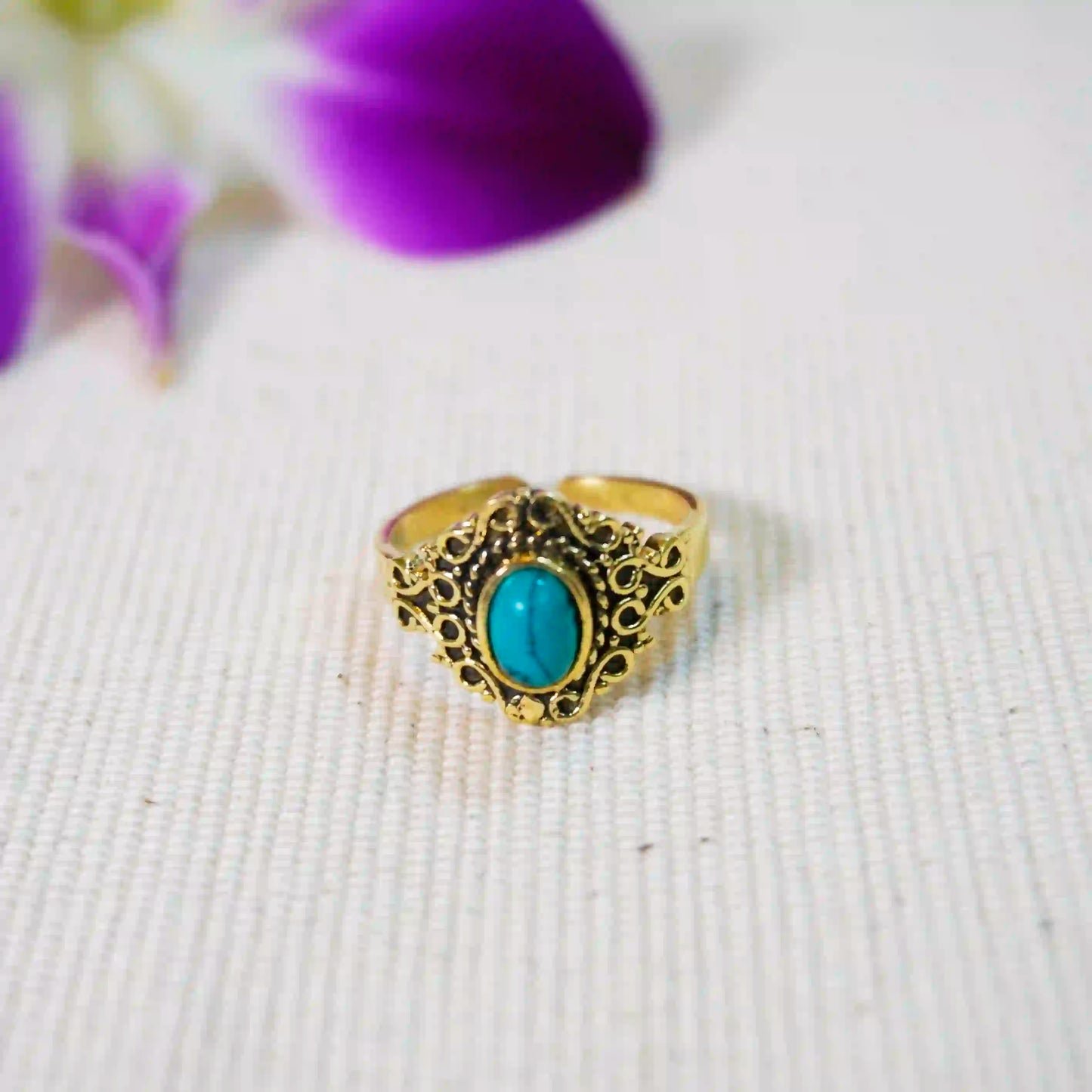 Turquoise Mandala Ring