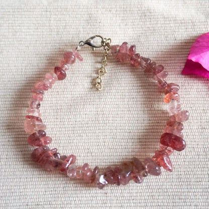 Blush Glow Strawberry Quartz Bracelet