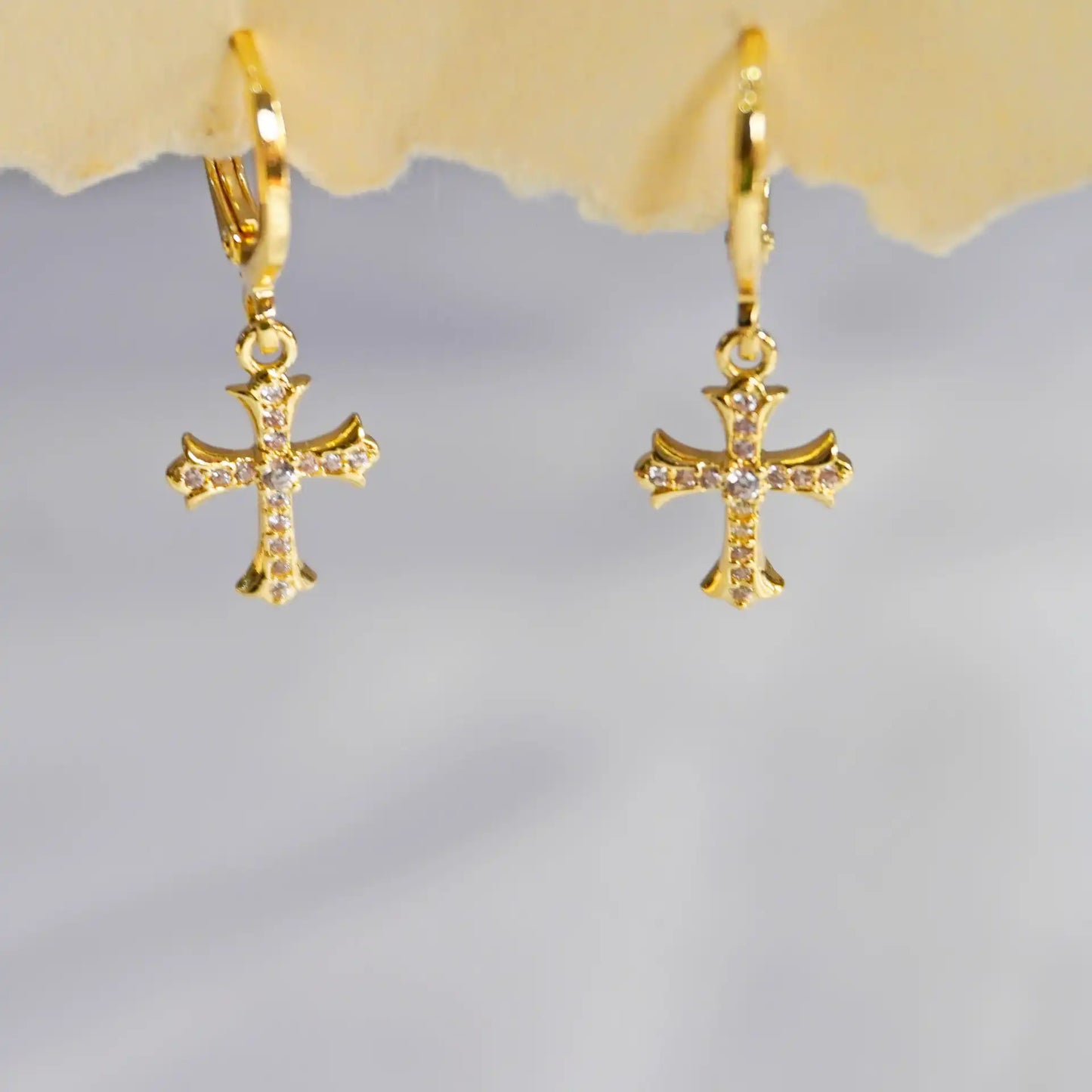 Celeste Cross Drops Earrings