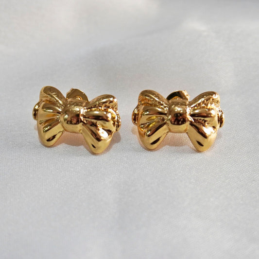 Golden Bow  Anti Tarnish Earrings