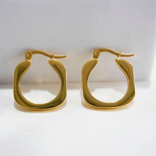 Sculpted Gold Hoops  Earrings