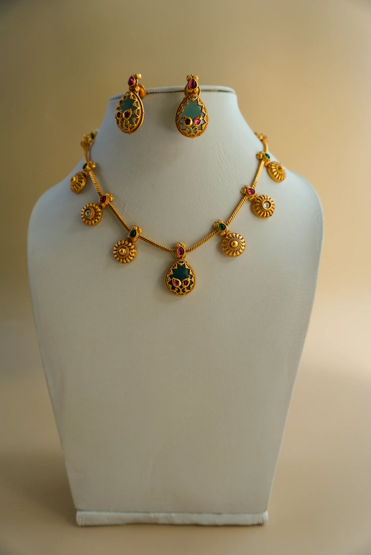 Mint & Ruby Charm Necklace Set (Copy)