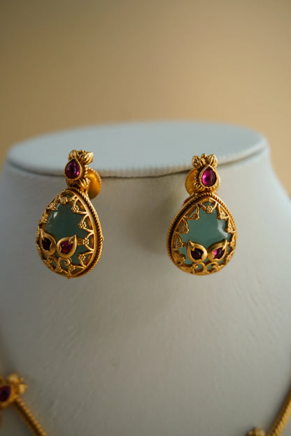 Mint & Ruby Charm Necklace Set (Copy)