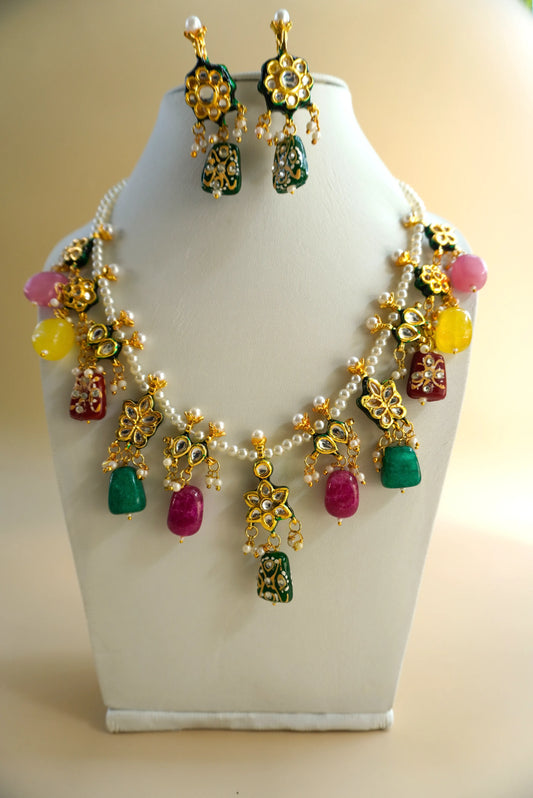Rangrez Pearl Necklace Set