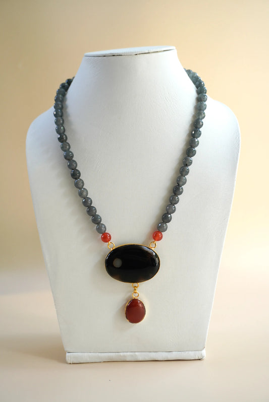 Ember Grey Stone Necklace