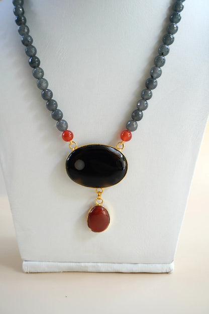 Ember Grey Stone Necklace