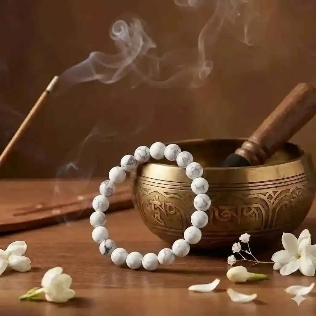 Natural White Howlite Bracelet