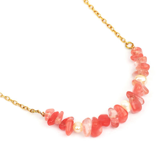 Rose Quartz & Pearl Love Necklace