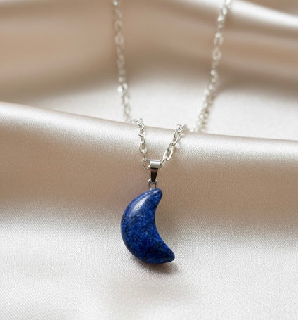 Lapis Crescent Moon Necklace