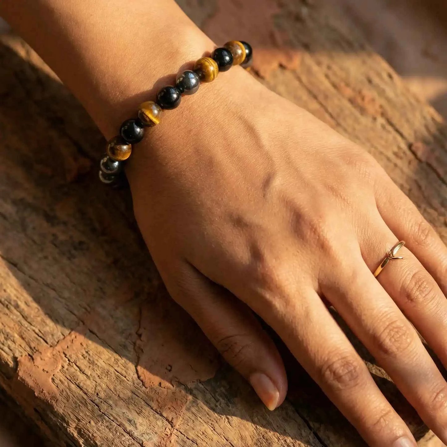 Triple Protection Bracelet | Tiger Eye, Hematite & Sulemani Hakik