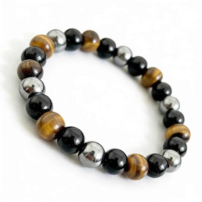 Triple Protection Bracelet | Tiger Eye, Hematite & Sulemani Hakik