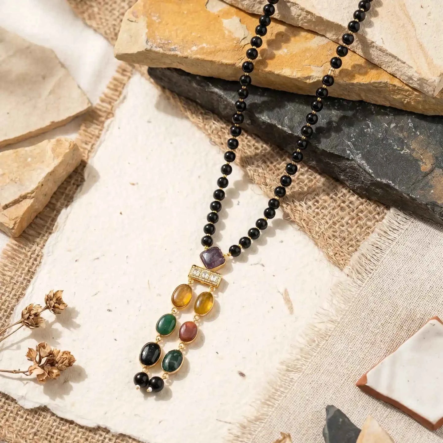 Aura Multi Stone Pendant Necklace