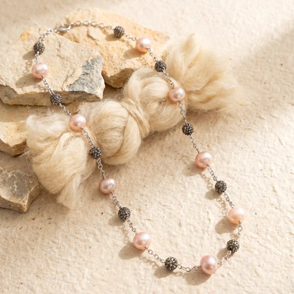 Pink Shell Pearl Necklace