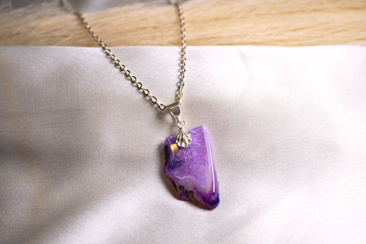 Purple Druzy Necklace