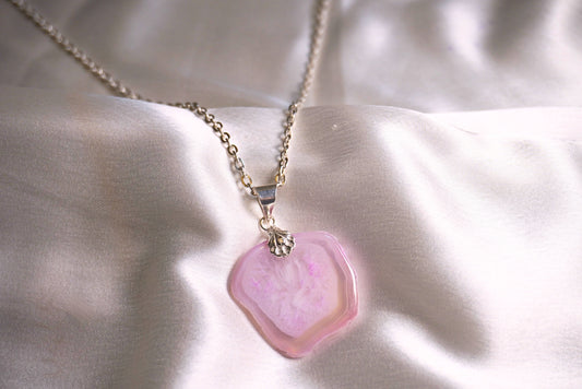 Pink Druzy Necklace